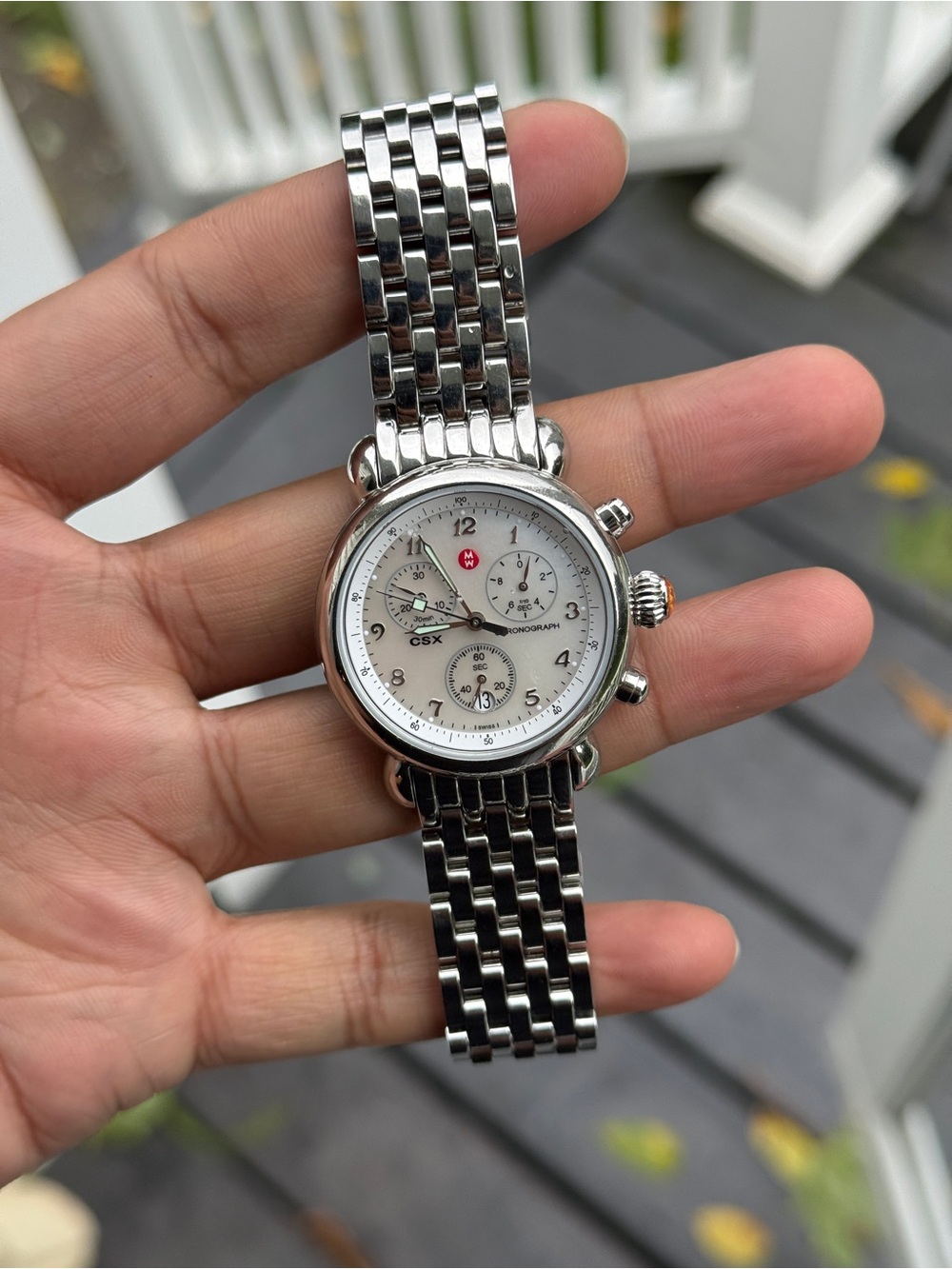 Michele CSX Mother of Pearl Dial Chronograph Women's Watch - Picture 12 of 14